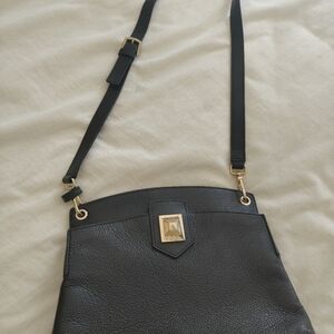 Furla Black Crossbody Bag with Gold Accents